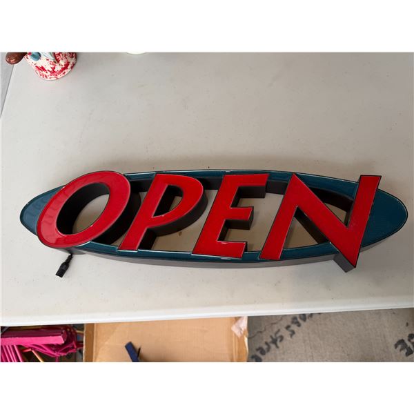 Open sign needs power cord