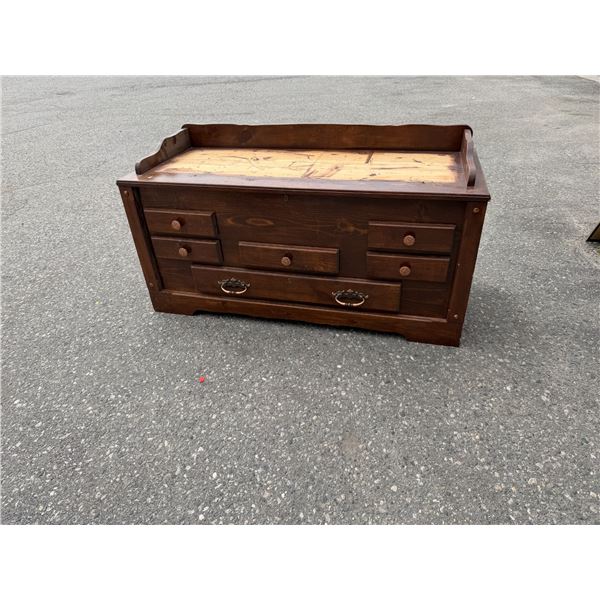 Wood storage chest 45 1/2" x 19 1/2" x 24" tall