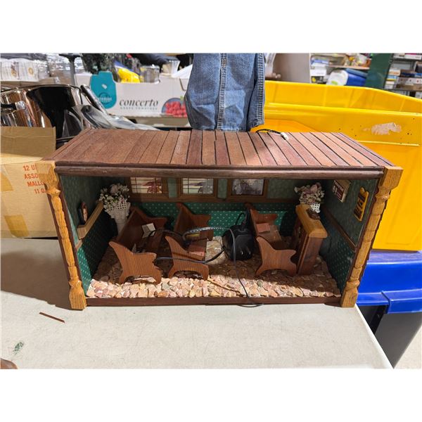 Miniature light up church scene