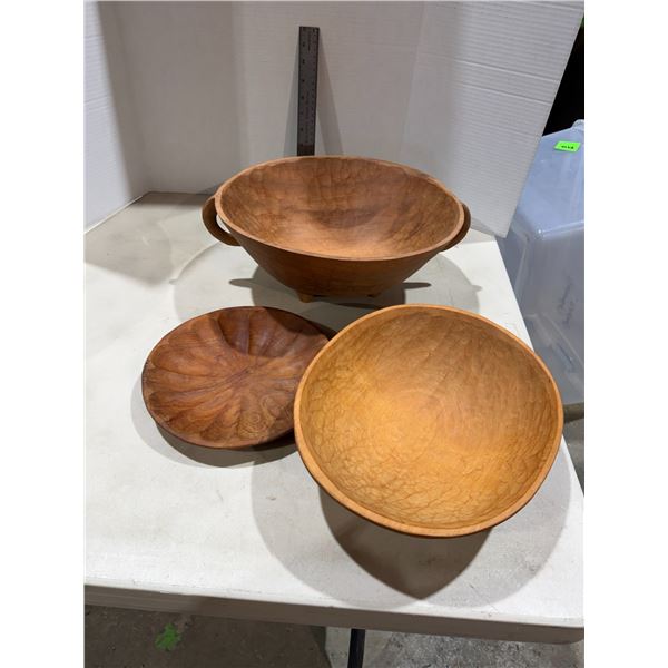 Carved wood bowls