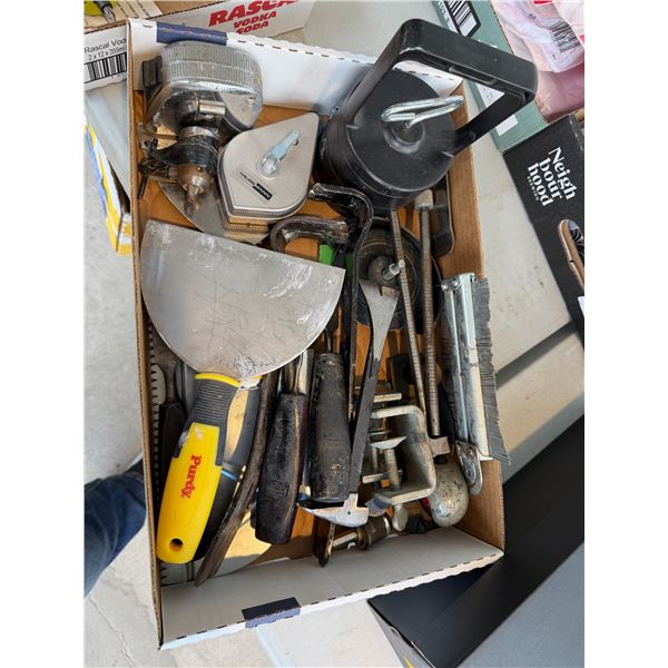Assorted tools and chalk lines
