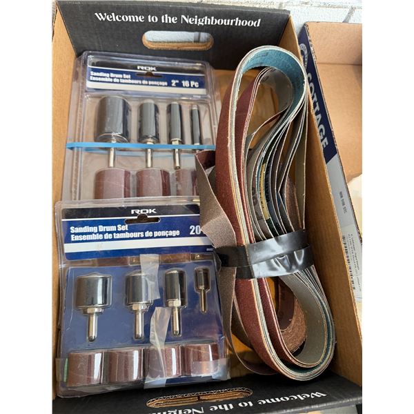 Sanding, drum sets and sanding belt