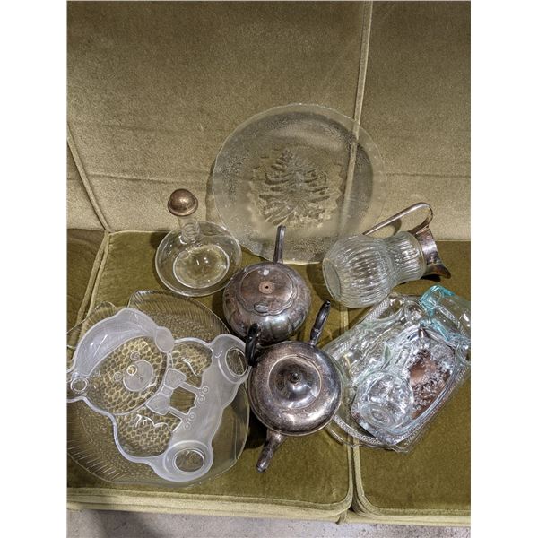 Serving trays and silver plate