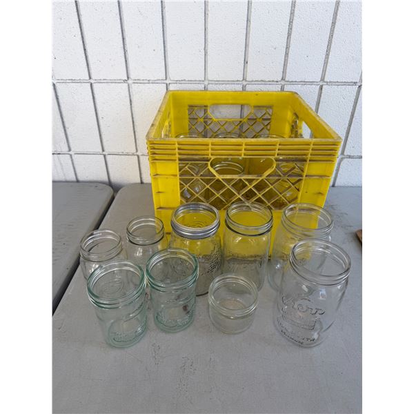 Crate with canning jars