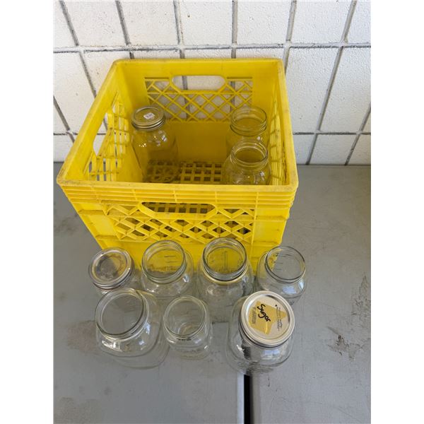 Canning jars and crate