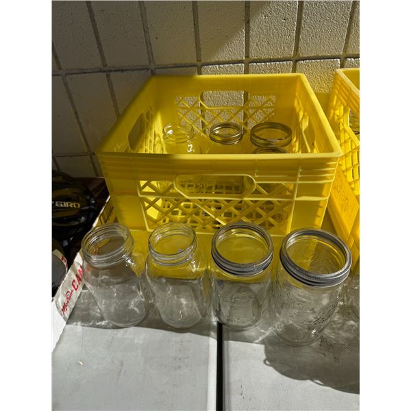 Canning jars and crate