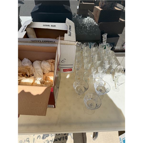 Crystal glasses more than what's shown some not unwrapped to see pictures