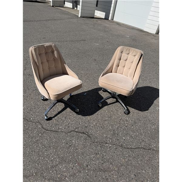 MCM chairs on wheels