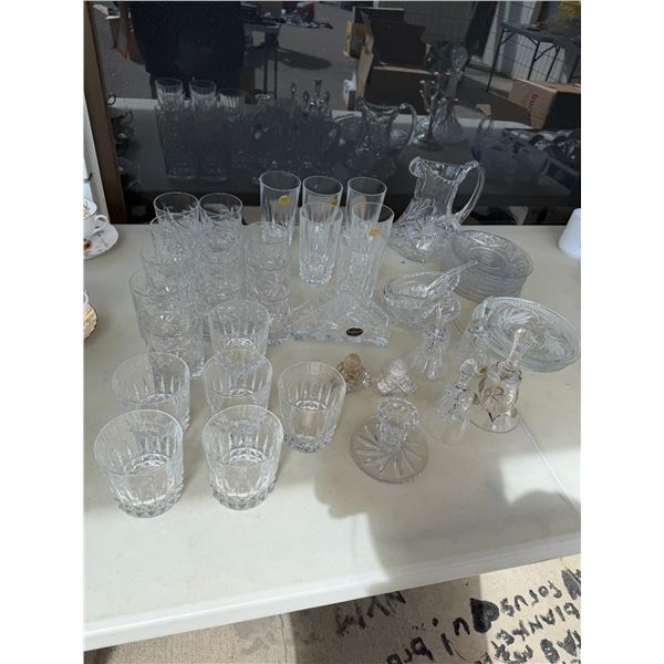 Crystal glasses, and other items