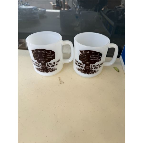 Vintage milk glass mugs  CACHE Lodge