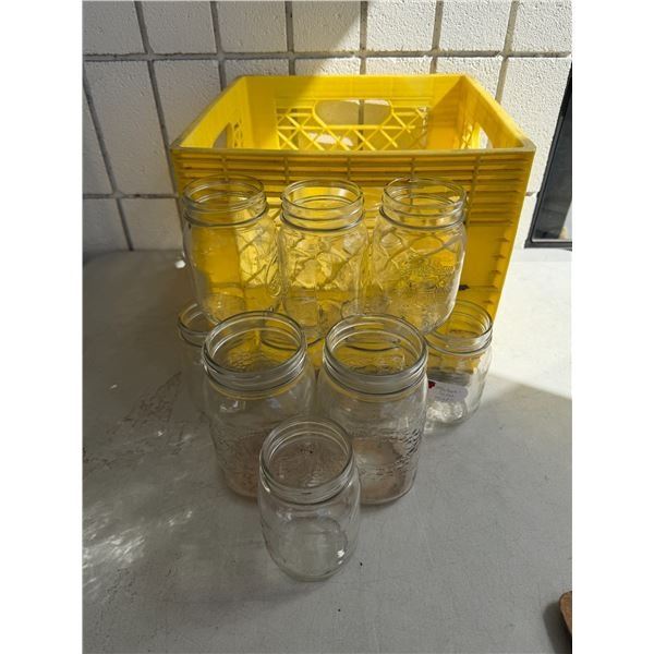 Canning jars and crate