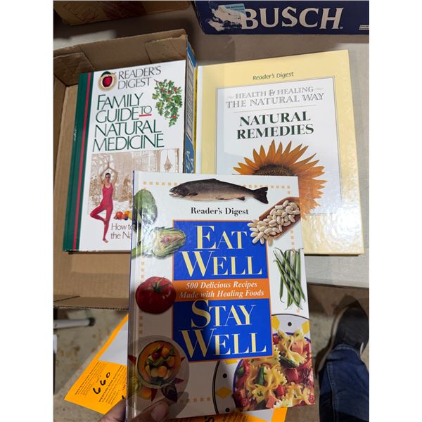 Cookbooks and natural remedies books