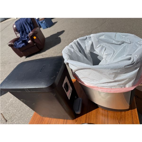 2 garbage cans