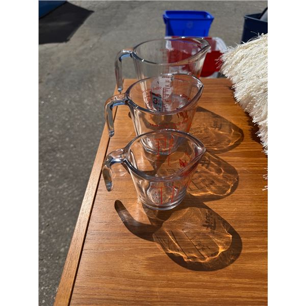 3 fire king measuring cups