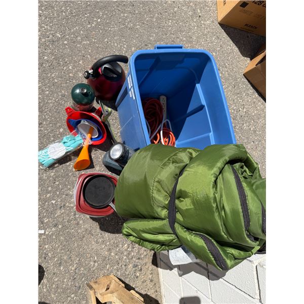Camping related items and extension cord