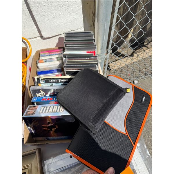 Cassette CD cases and CDs, etc.