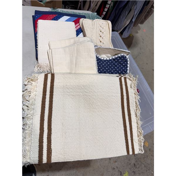 Kitchen, linens, table, placemats, and other items