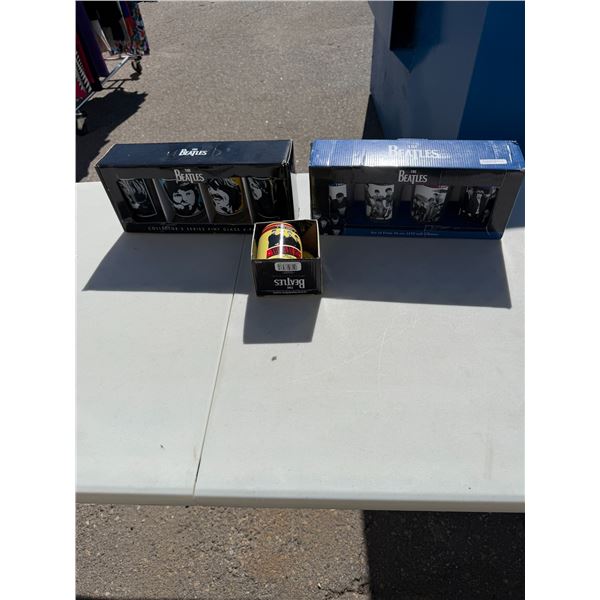 Beetles collectible glasses and mug