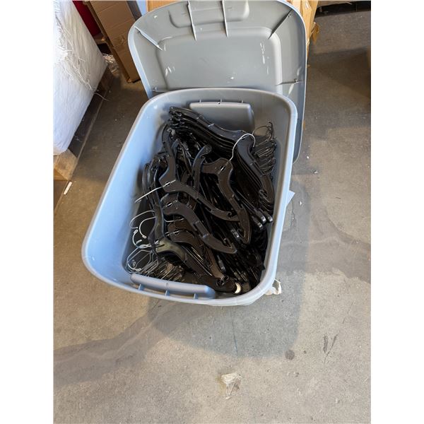 Bin of hangers