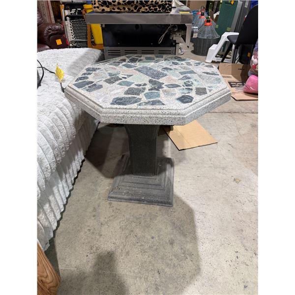 Pedestal concrete table 26 1/2" x 28" tall