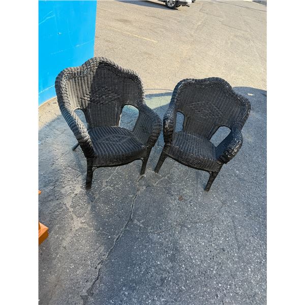 Pair of wicker chairs