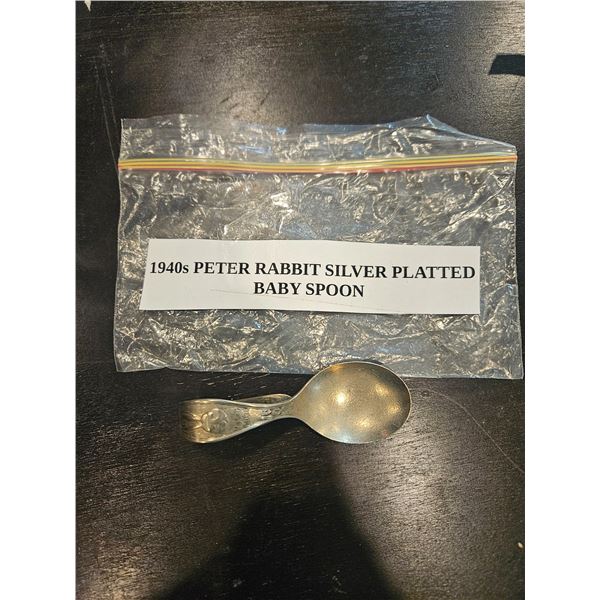1940's Peter Rabbit Silver plated baby spoon