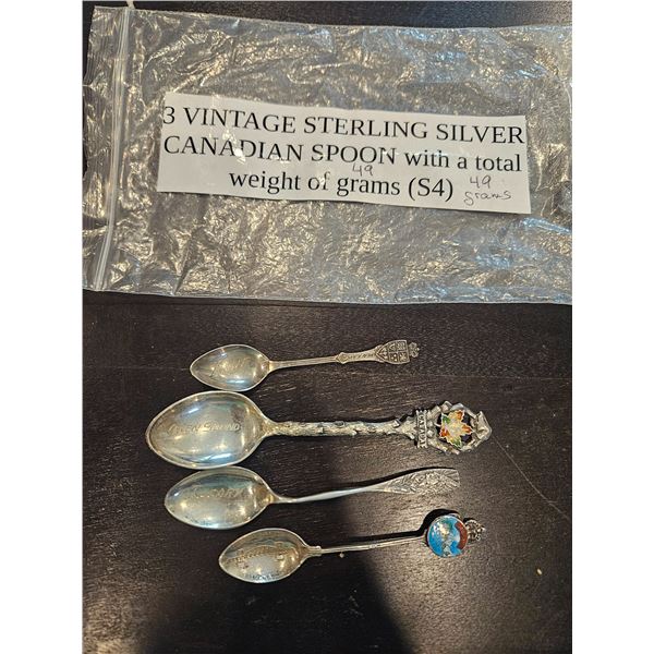 3 vintage silver Canadian spoons