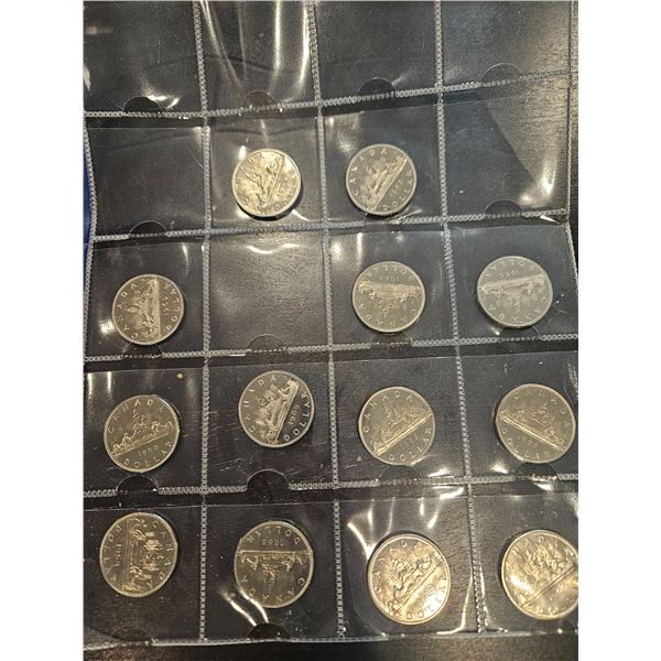 13x Canadian $1 coin