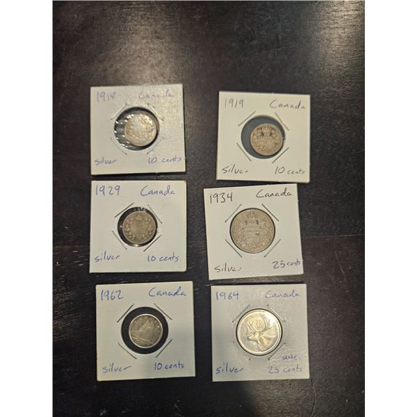 Assorted antique Canadian coins