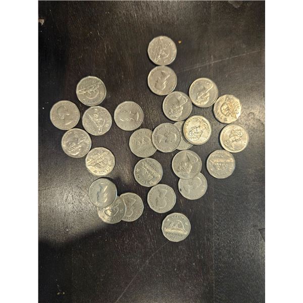 25x 1960's Canadian nickels
