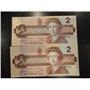 Image 1 : 2x 1986 Canadian $2 bills