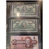 Image 1 : 2x 1937 Canadian dollar bills & 1986 $2 Canadian bill