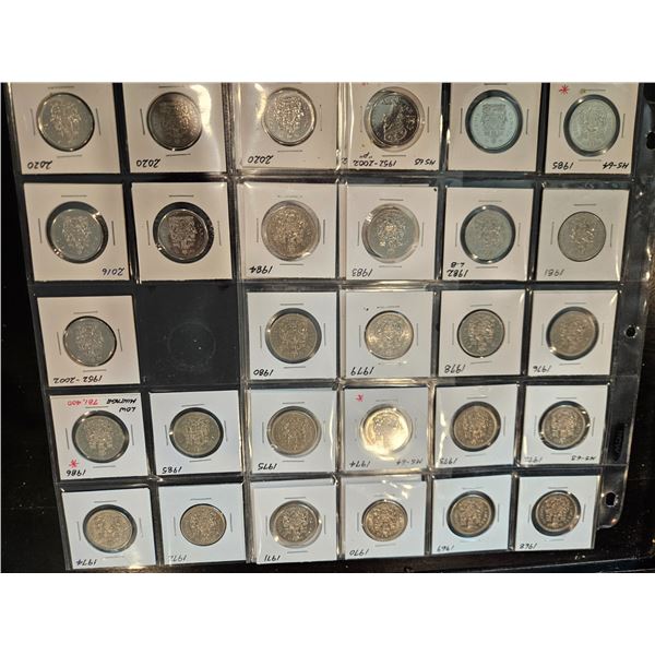 1968-2020 Assorted Canadian quarters