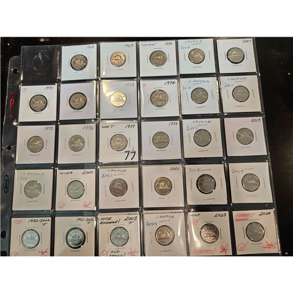 1968-2024 Canadian nickels