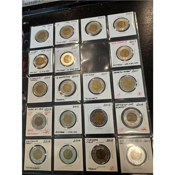1996-2015 Assorted Canadian toonies