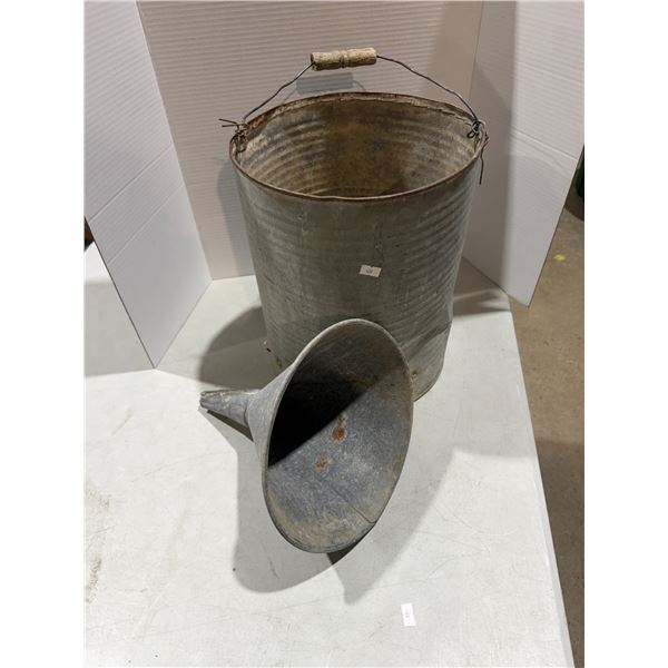 Bucket and oil funnel