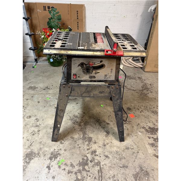 Table saw on stand
