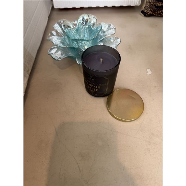 New pumpkin toffee candle, and candle hold