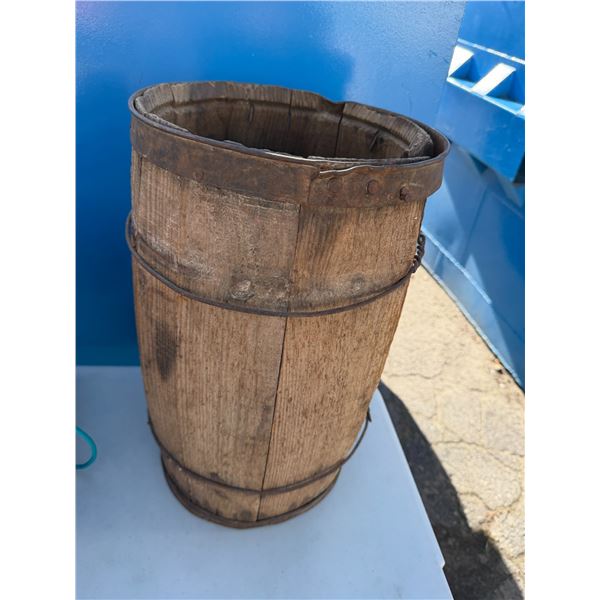 Rustic wood barrel