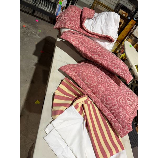 Comforter pillows and bed skirt