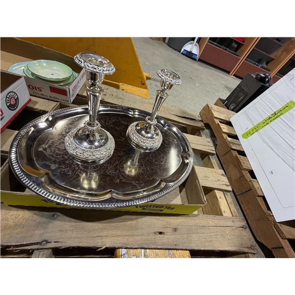 Serving tray and Candle Holder