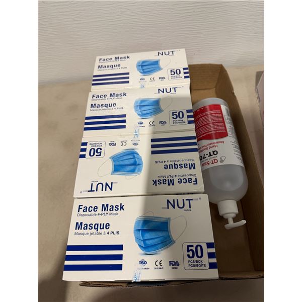 Disposable face, masks and hand sanitizer