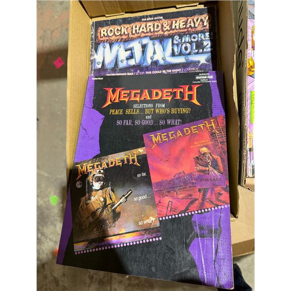 Guitar books, Megadeth and rock hard and heavy metal books