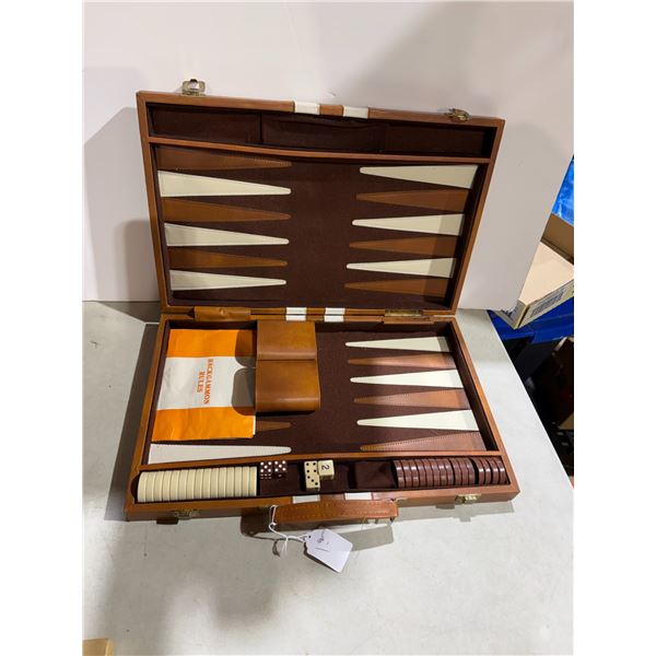 Vintage large backgammon game complete