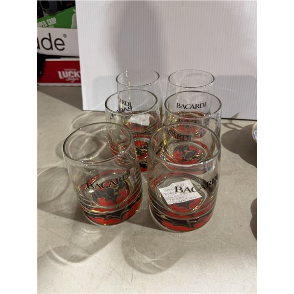 Bacardi weighted lowball glasses set of six