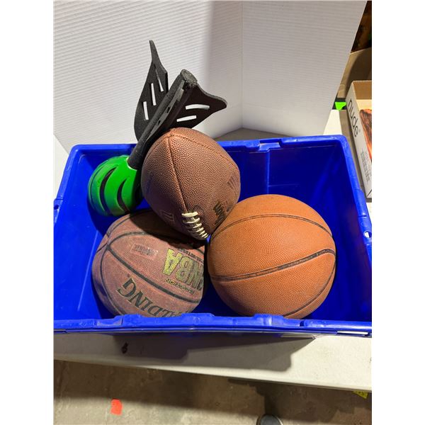 Basketball footballs, etc.