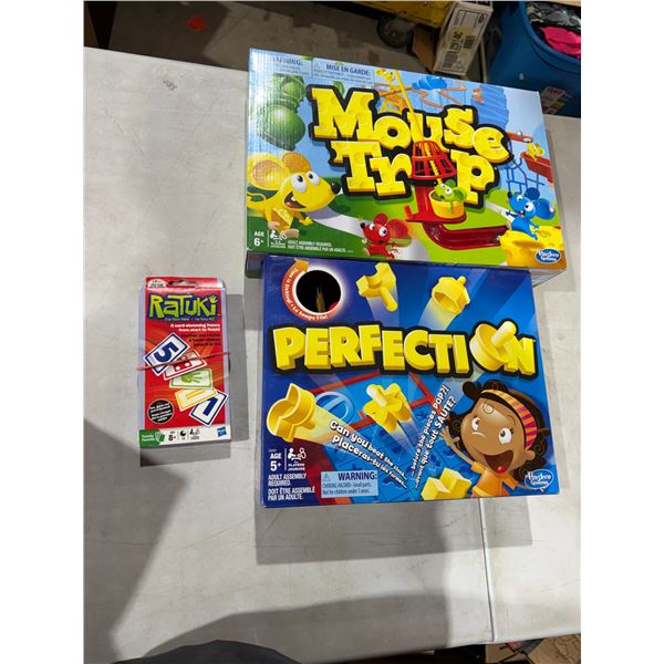 Games, perfection mouse trap, and RATUKI