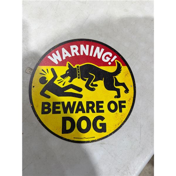 Beware of dog sign