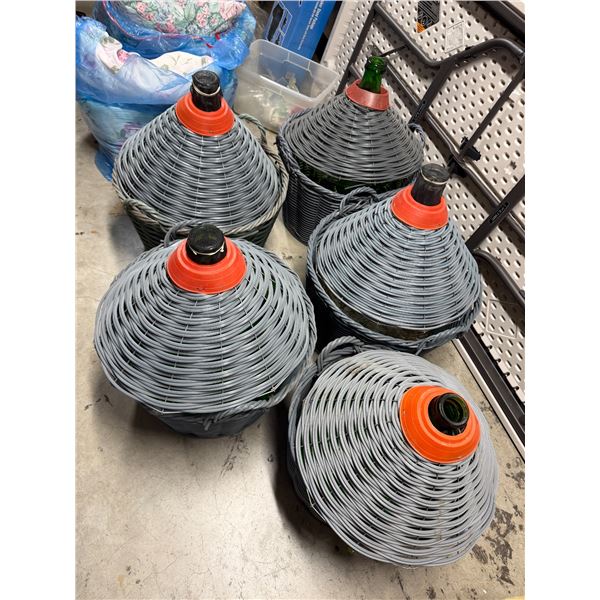 5 wine jugs