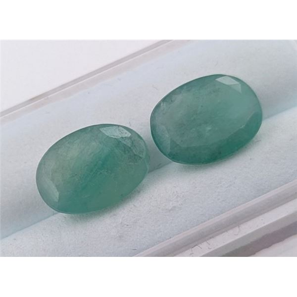 6.58 ct Certified Zambian Emerald gemstone Pair ($9,000 Appraisal)